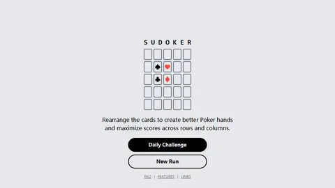 Sudoker official game page captured in a desktop browser