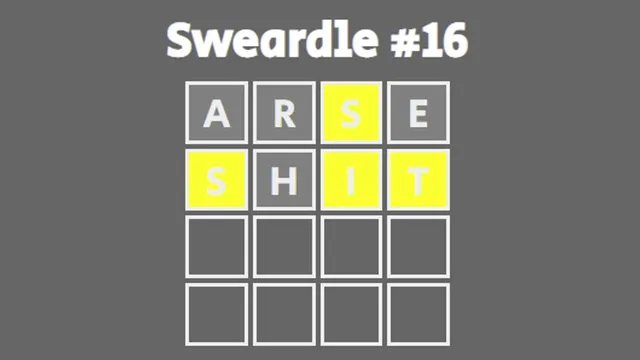 Sweardle official game page captured in a desktop browser