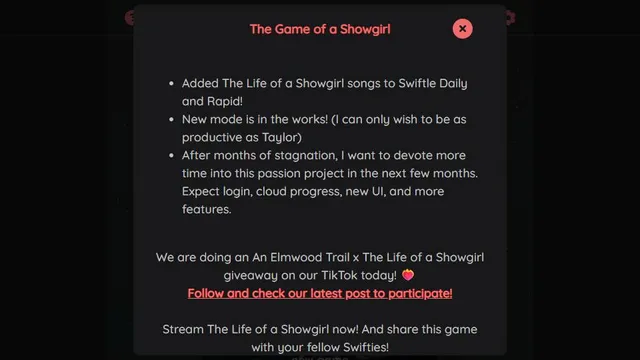 Swiftle official game page captured in a desktop browser