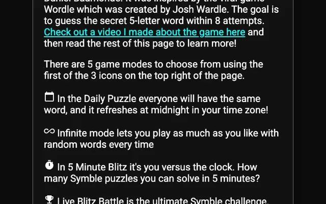 'Symble' game in progress