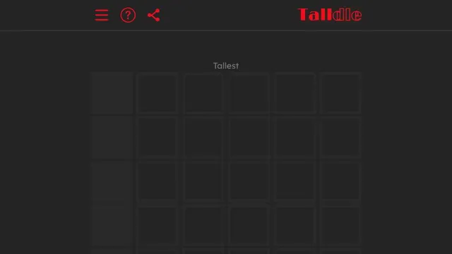 Talldle official game page captured in a desktop browser
