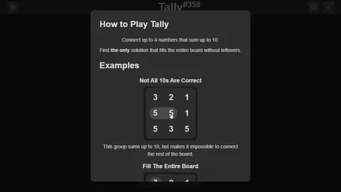 Tally official game page captured in a desktop browser