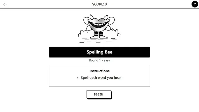 'TED - Spellcheck' game in progress