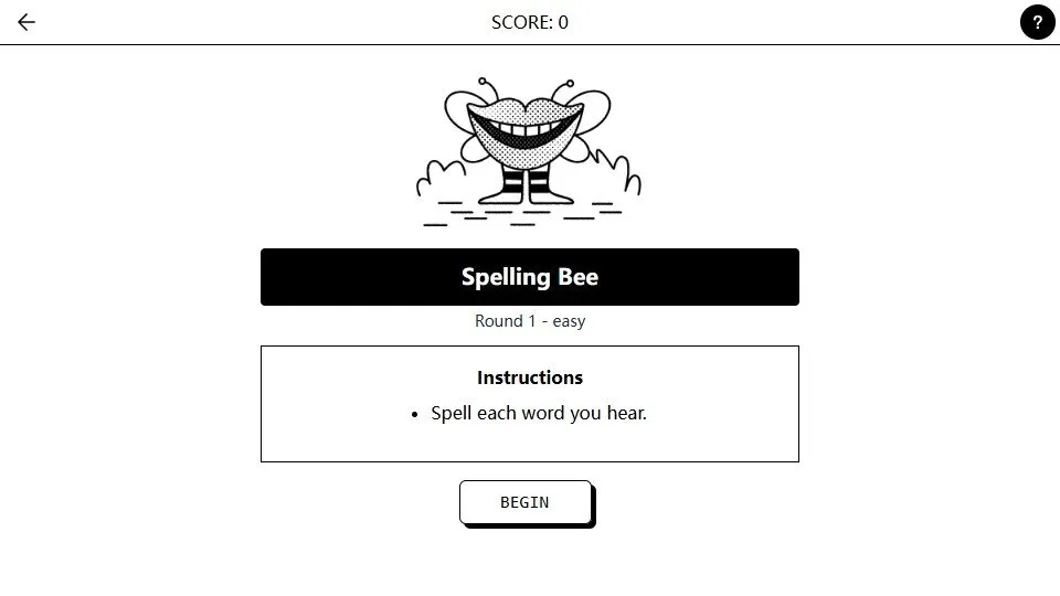 'TED - Spellcheck' game in progress