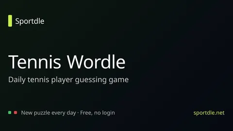 Tennis Sportdle official game page captured in a desktop browser