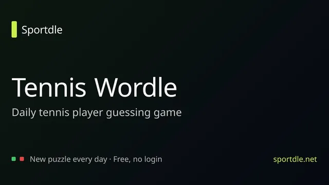 Tennis Sportdle official game page captured in a desktop browser