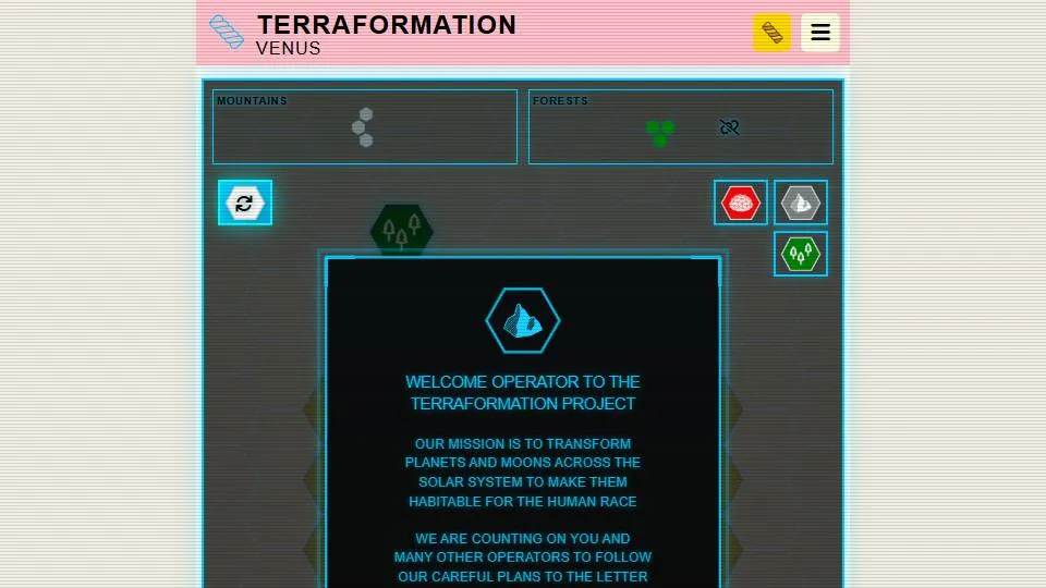Terraformation official game page captured in a desktop browser