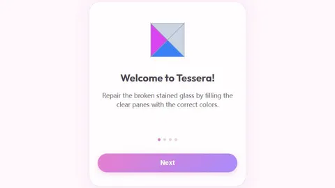 Tessera official game page captured in a desktop browser