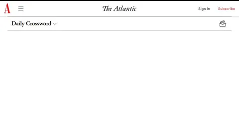 The Atlantic Crossword official game page captured in a desktop browser