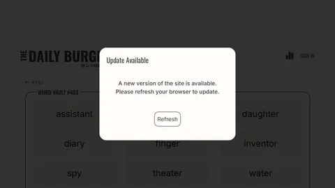 The Daily Burgle official game page captured in a desktop browser