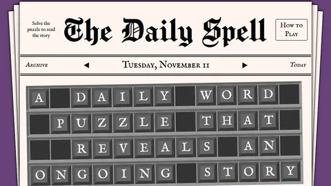The Daily Spell official game page captured in a desktop browser