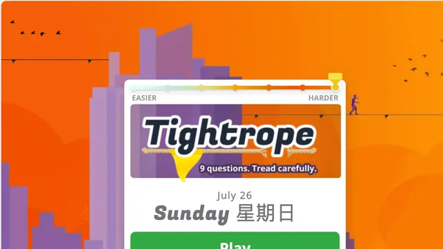 Tightrope official game page captured in a desktop browser