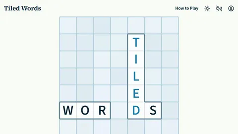 Tiled Words official game page captured in a desktop browser