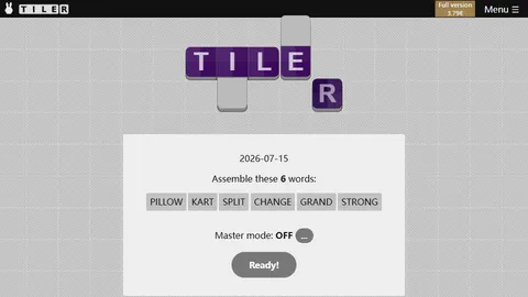 Tiler official game page captured in a desktop browser