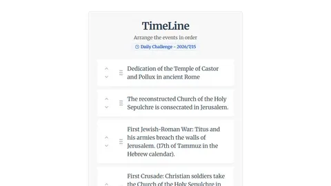 TimeLine Game official game page captured in a desktop browser