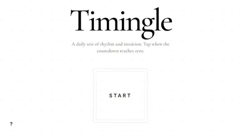 Timingle official game page captured in a desktop browser