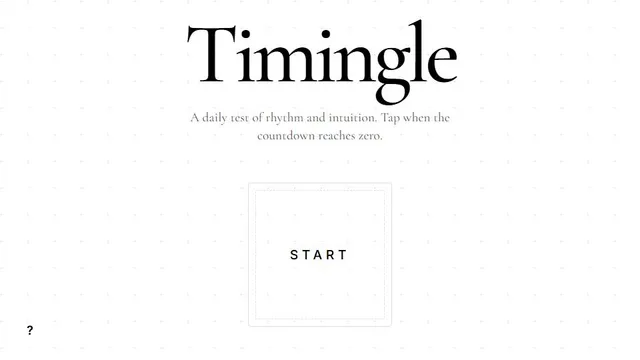 Timingle official game page captured in a desktop browser