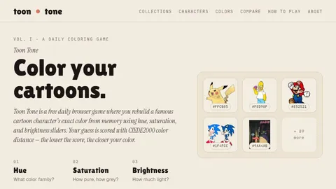 Toon Tone Fun official game page captured in a desktop browser