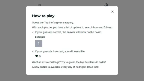 Top 5 official game page captured in a desktop browser