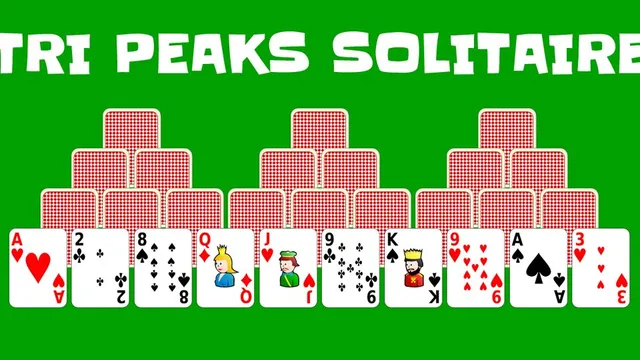 Tri Peaks Solitaire official game page captured in a desktop browser