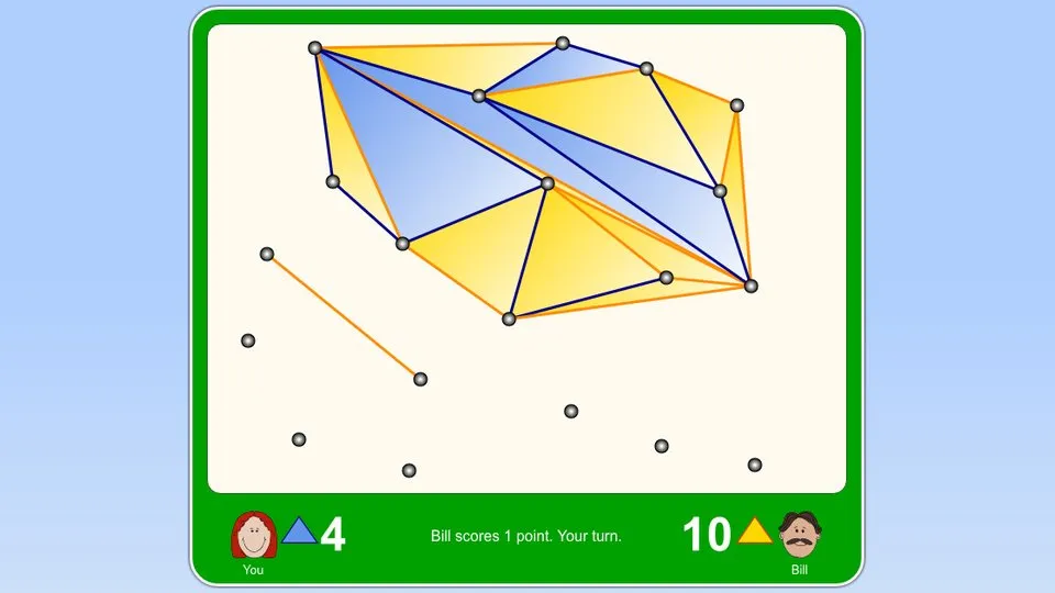Triangles official game page captured in a desktop browser