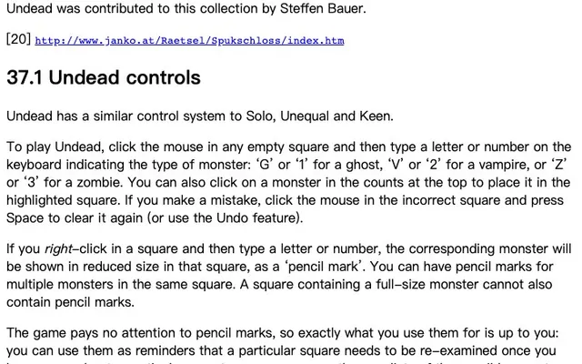'Undead' game in progress