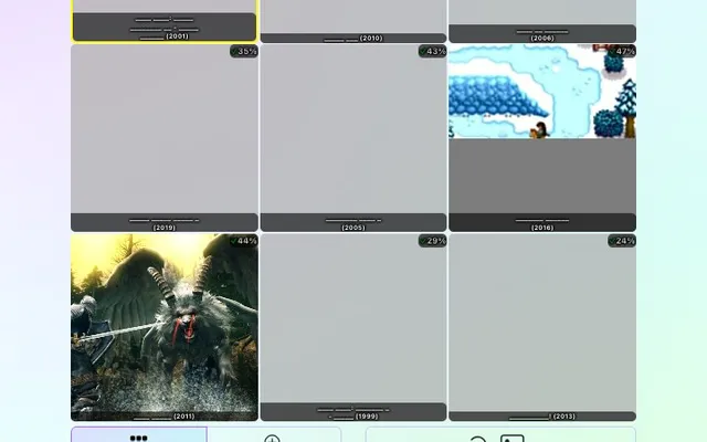 'Video Game Grid' game in progress