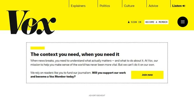 Vox Daily Crossword official game page captured in a desktop browser