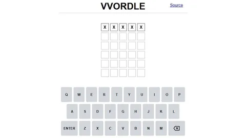 'VVordle' game in progress
