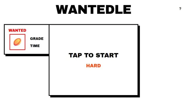 Wantedle official game page captured in a desktop browser