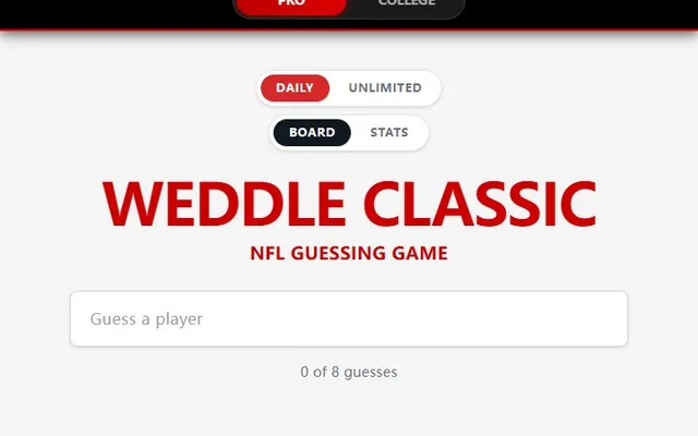 Weddle official game page captured in a desktop browser