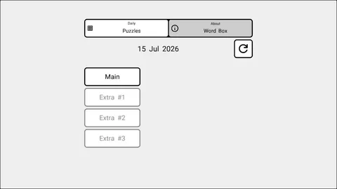 Word Box official game page captured in a desktop browser