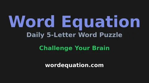 Word Equation official game page captured in a desktop browser