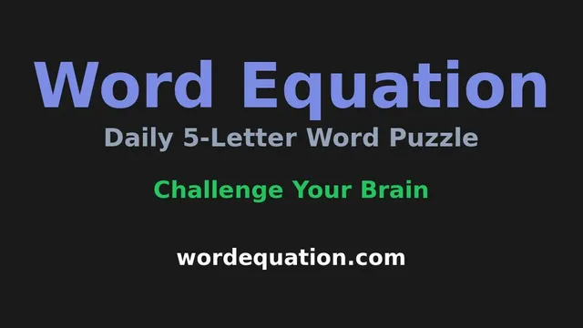 Word Equation official game page captured in a desktop browser