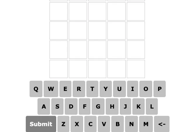 'Word Game' game in progress