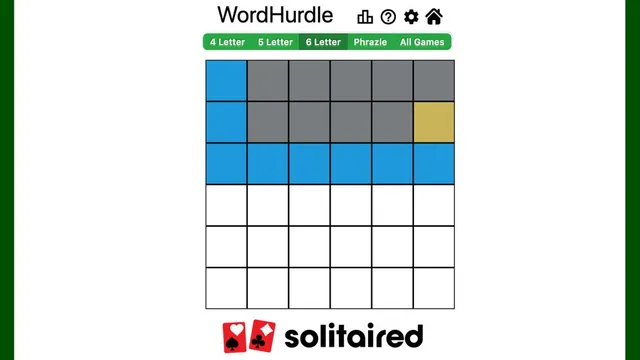 Word Hurdle official game page captured in a desktop browser