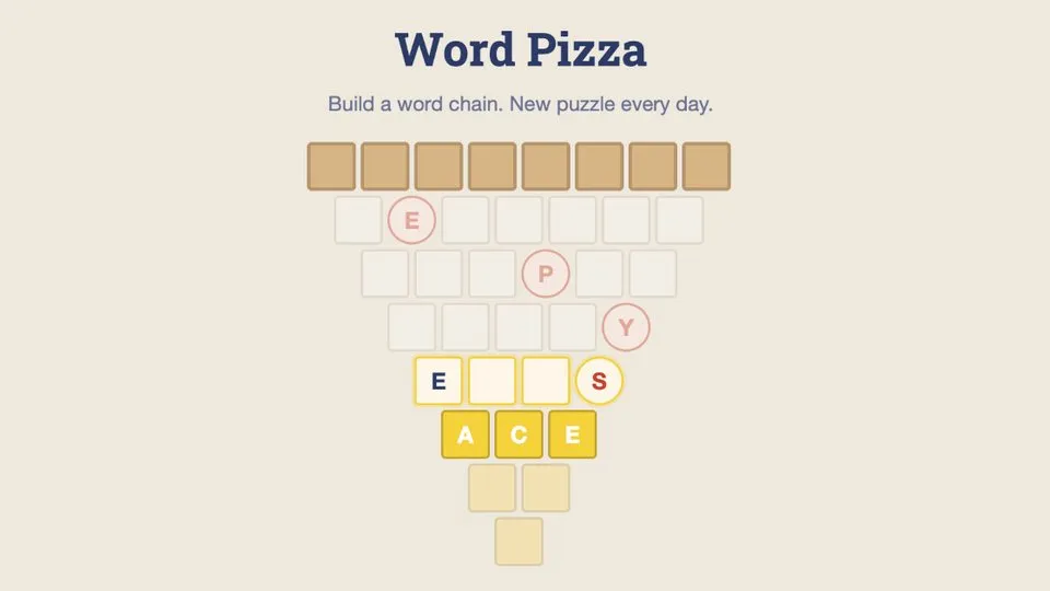 Word Pizza official game page captured in a desktop browser