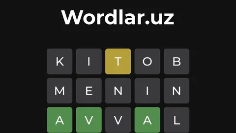 Wordlar Ўйини official game page captured in a desktop browser