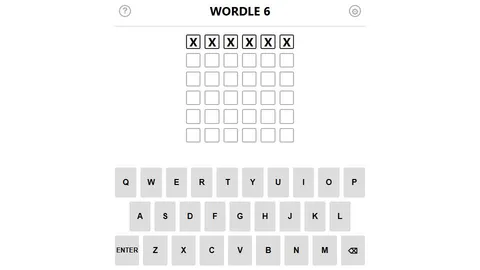 'Wordle Clone' game in progress