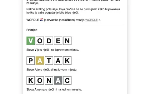 'Wordle.hr' game in progress