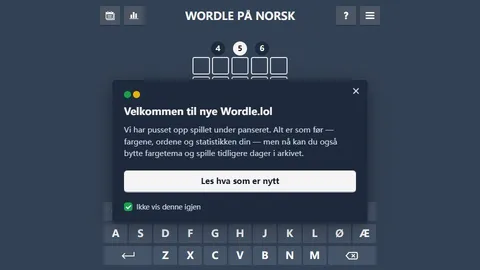 'Wordle på norsk' game in progress
