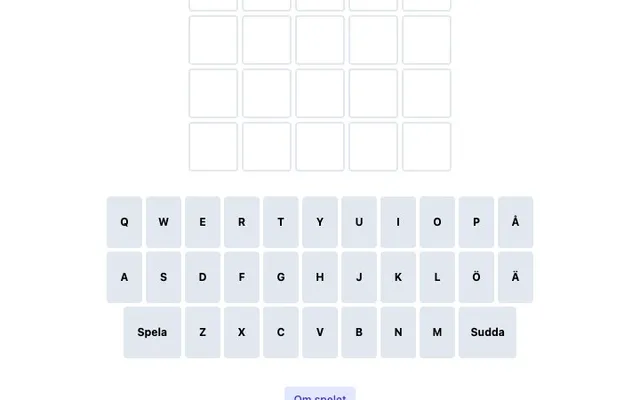 'Wordle Svenska' game in progress