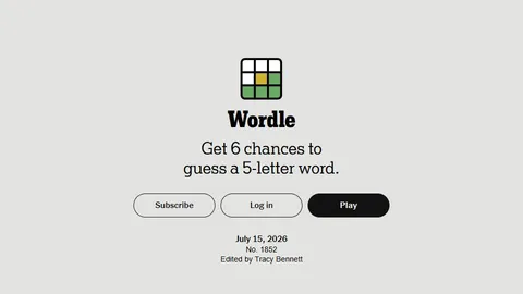 Wordle official game page captured in a desktop browser