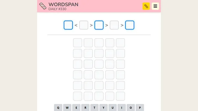 Wordspan official game page captured in a desktop browser