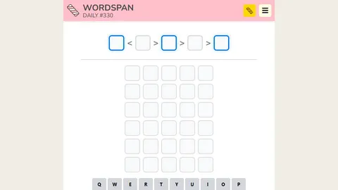 Wordspan official game page captured in a desktop browser
