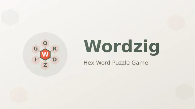WordZig official game page captured in a desktop browser