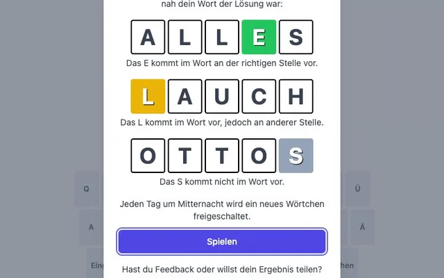 'Wörtchen' game in progress