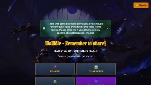 Wowdle official game page captured in a desktop browser