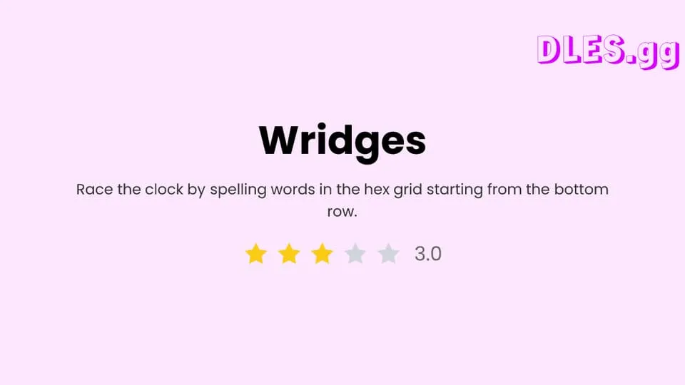 Wridges official game page captured in a desktop browser