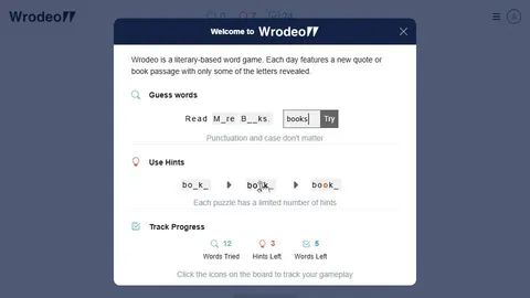 Wrodeo official game page captured in a desktop browser